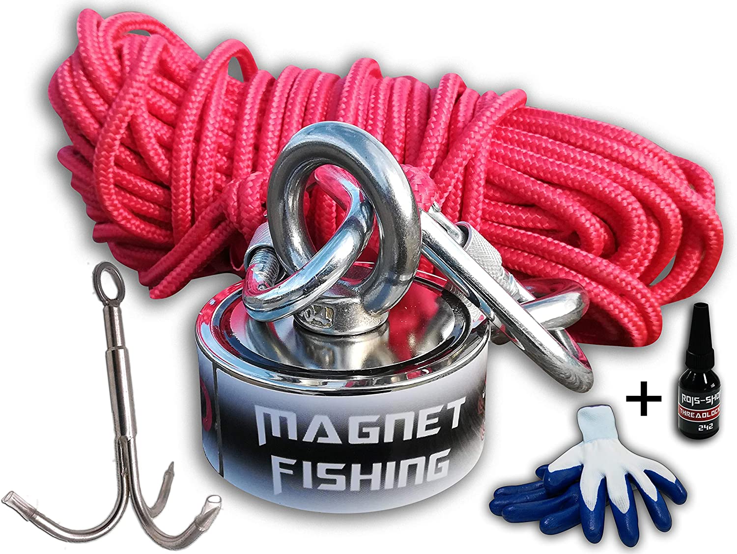 RC Fishing Magnet Set 880lb Double Sided Fishing Magnet with Rope and Gloves Large Magnets Fishing Bundle Set 
